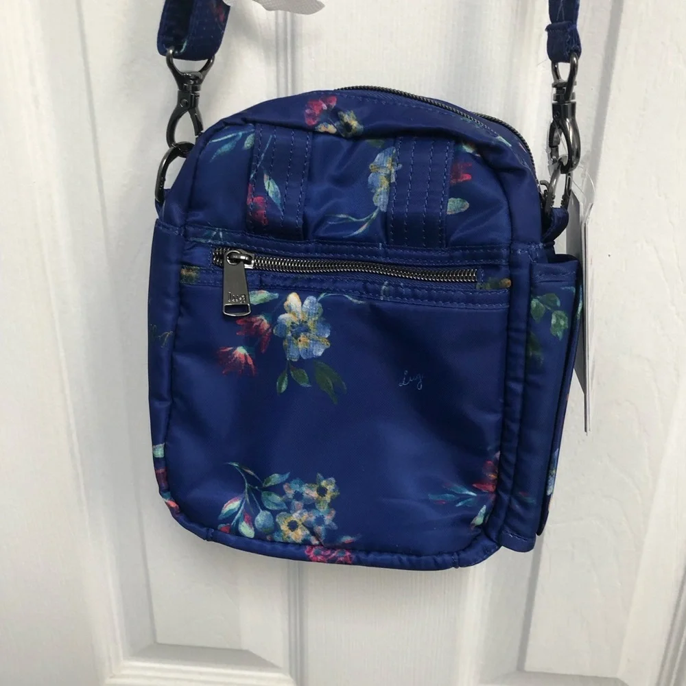 Lug Can Can Quilted Blue Floral Convertible Crossbody Bag NWT